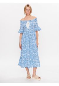 Iconique Sukienka letnia IC23 007 Niebieski Regular Fit. Kolor: niebieski. Materiał: bawełna. Sezon: lato #1
