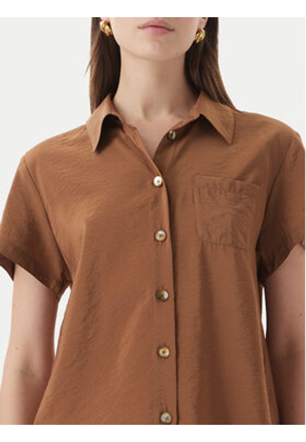 Marella Koszula Apice 2613111164 Brązowy Regular Fit. Kolor: brązowy. Materiał: wiskoza