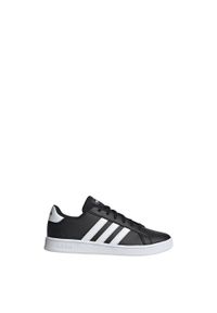 Obuwie tenisowe Dziecko Adidas Grand Court czarny. Okazja: na co dzień. Kolor: czarny, biały, wielokolorowy. Sport: turystyka piesza, tenis