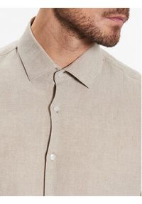 Calvin Klein Koszula Linen Solid Slim Shirt K10K109286 Beżowy Slim Fit. Kolor: beżowy. Materiał: len #5