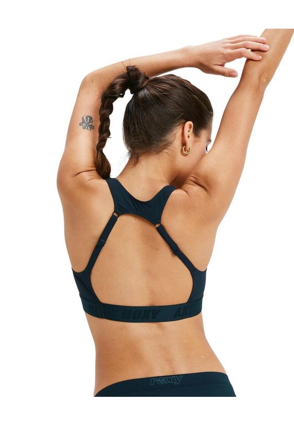 Roxy - Stanik bikini typu bralette dla Kobiety ROXY ACTIVE COLORBLOCK Czarny. Kolor: szary. Materiał: nylon, elastan, materiał