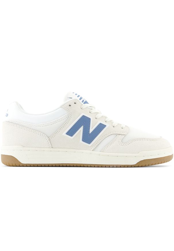 Buty unisex New Balance BB480LLA – beżowe. Okazja: na co dzień. Kolor: beżowy. Materiał: dresówka, zamsz. Szerokość cholewki: normalna. Sport: turystyka piesza