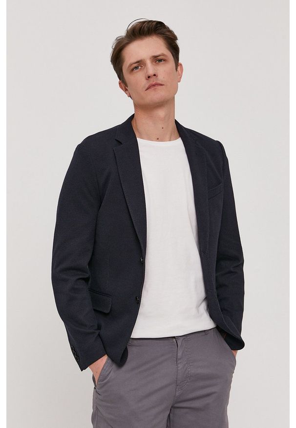 GANT - Gant - Marynarka. Kolor: niebieski. Materiał: tkanina. Styl: klasyczny
