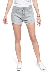 Wrangler - DAMSKIE SPODENKI WRANGLER BOYFRIEND SHORT ICY GREY W29KRJ28C 112128579. Materiał: jeans #1