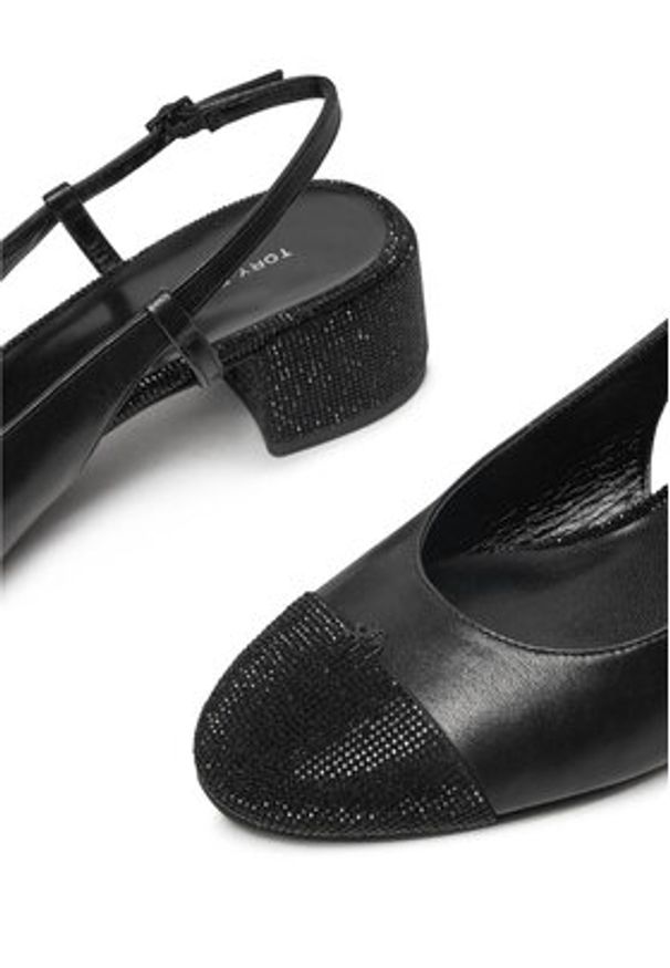 Tory Burch Czółenka Cap-Toe Pave Singback Pump 160256 Czarny. Kolor: czarny. Materiał: skóra