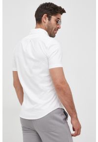 Polo Ralph Lauren koszula bawełniana 710787736003 męska kolor biały slim z kołnierzykiem button-down. Typ kołnierza: button down, polo. Kolor: biały. Materiał: bawełna. Długość rękawa: krótki rękaw. Długość: krótkie #3