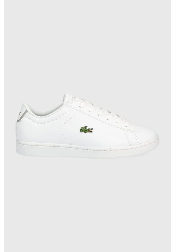 Lacoste sneakersy dziecięce 741SUJ0003 kolor biały. Nosek buta: okrągły. Zapięcie: sznurówki. Kolor: biały. Materiał: guma