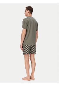 Hugo - HUGO Piżama Aaron 50556777 Zielony ciemny Regular Fit. Kolor: zielony. Materiał: bawełna #3