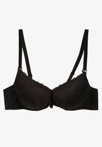 Renee - Czarny Biustonosz z Efektem Push Up z Delikatną Koronką Xilemia. Kolor: czarny. Materiał: koronka. Rodzaj stanika: push-up. Wzór: koronka #3