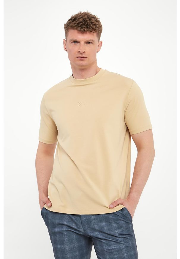 Karl Lagerfeld - T-shirt męski z tłoczonym logo KARL LAGERFELD