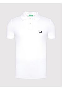 United Colors of Benetton - United Colors Of Benetton Polo 3089J3178 Biały Slim Fit. Typ kołnierza: polo. Kolor: biały. Materiał: bawełna