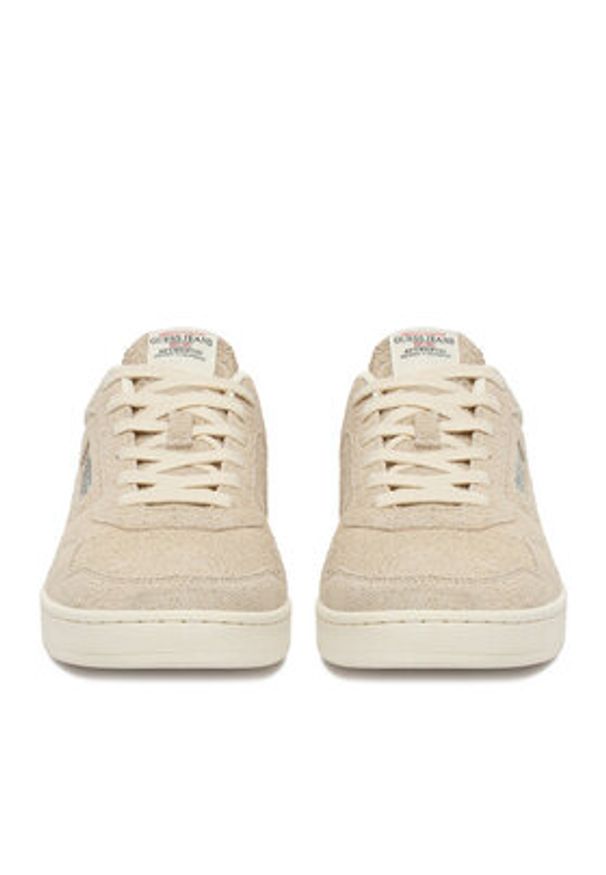 Guess Jeans Sneakersy EO-LUNARI-02 WE Beżowy. Kolor: beżowy. Materiał: zamsz, skóra