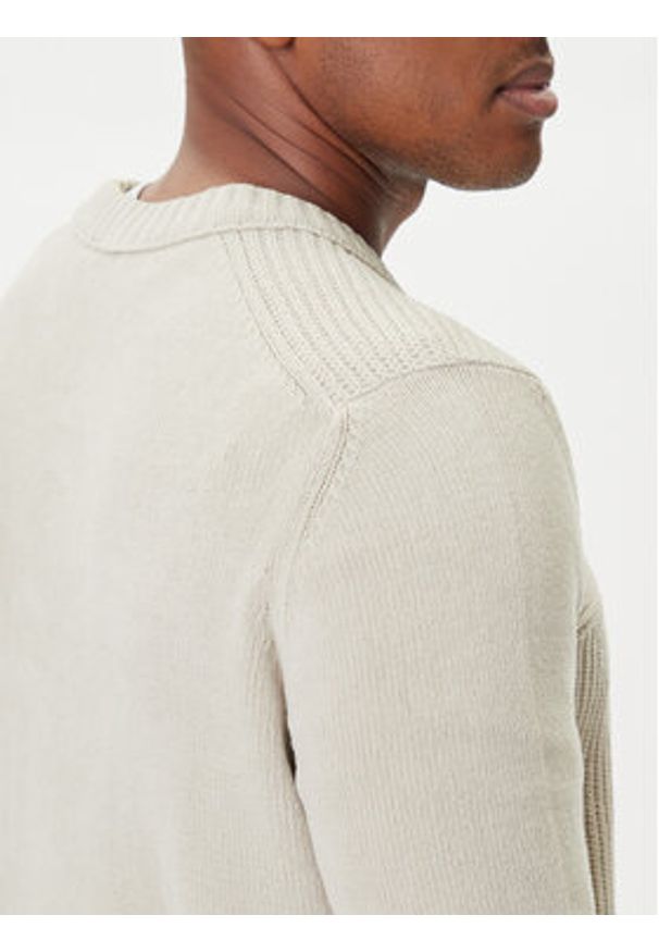 Aeronautica Militare Sweter 252MA1573UL00539 Beżowy Regular Fit. Kolor: beżowy. Materiał: bawełna