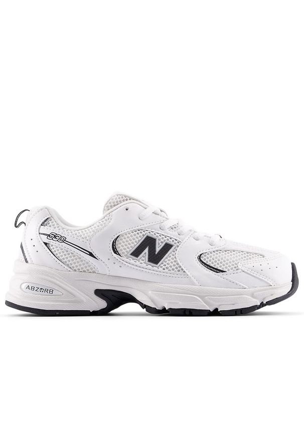 Buty dziecięce New Balance GR530CF - białe. Okazja: na co dzień. Kolor: biały. Materiał: materiał, syntetyk, guma. Szerokość cholewki: normalna