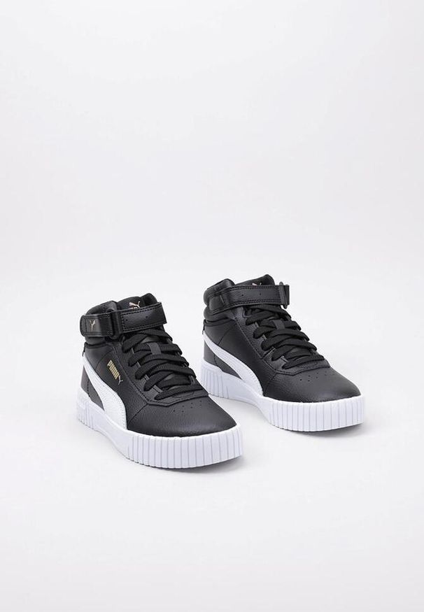 Puma - Buty na co dzień damskie PUMA CARINA 2.0 MID wysokie skóra. Okazja: na co dzień. Zapięcie: sznurówki. Kolor: czarny, wielokolorowy. Materiał: skóra, syntetyk, materiał. Szerokość cholewki: normalna. Sport: turystyka piesza