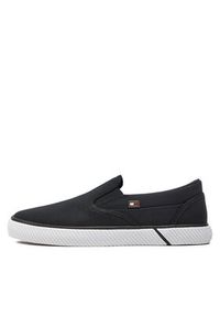 TOMMY HILFIGER - Tommy Hilfiger Tenisówki Vulc Canvas Slip-On Sneaker FW0FW08065 Czarny. Zapięcie: bez zapięcia. Kolor: czarny