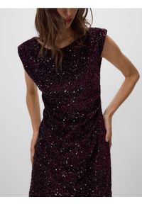 Reserved - Cekinowa sukienka mini - wielobarwny. Materiał: dzianina. Długość: mini #1