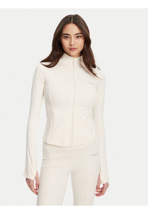 Guess Bluza V5RP17 KCD02 Écru Regular Fit. Materiał: syntetyk
