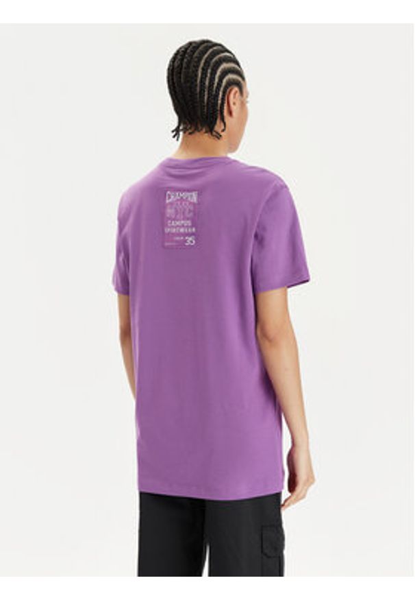 Champion T-Shirt 117207 Fioletowy Oversize. Kolor: fioletowy. Materiał: bawełna