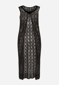 Born2be - Czarna Ażurowa Tunika Boho bez Rękawów Kimalia. Okazja: na co dzień. Kolor: czarny. Materiał: wiskoza. Długość rękawa: bez rękawów. Wzór: ażurowy. Styl: boho #7