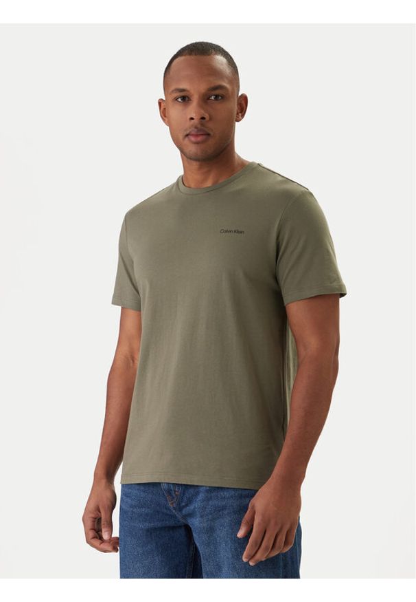 Calvin Klein T-Shirt Micro Logo LV04LC255G Zielony Regular Fit. Kolor: zielony. Materiał: bawełna