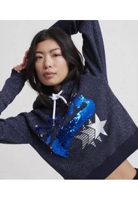 Bluza sportowa damska Superdry. Kolor: niebieski. Materiał: poliester, poliamid, bawełna