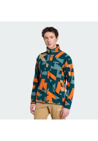 Adidas - Bluza Terrex Multi Printed Full-Zip Fleece. Kolor: pomarańczowy, wielokolorowy, niebieski. Materiał: polar, materiał