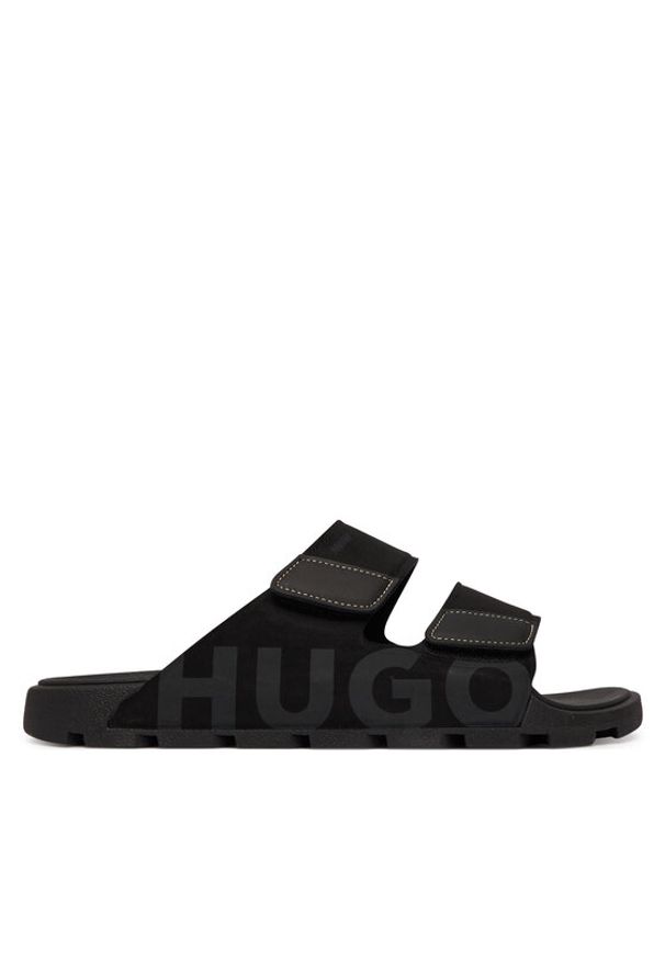 Hugo - HUGO Klapki Evander 50563303 Czarny. Kolor: czarny. Materiał: materiał