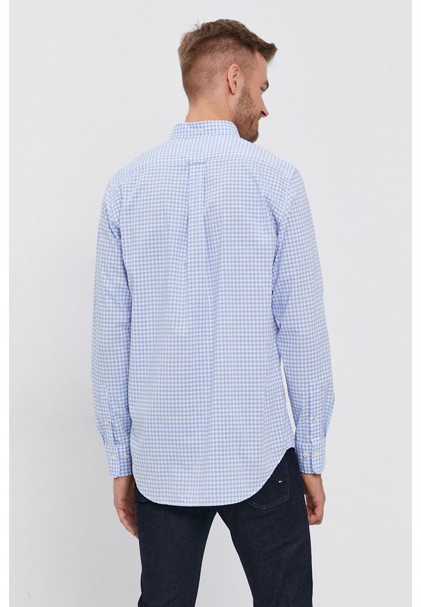 GANT - Gant - Koszula bawełniana. Okazja: na co dzień. Typ kołnierza: button down. Kolor: niebieski. Materiał: bawełna. Długość rękawa: długi rękaw. Długość: długie. Styl: casual