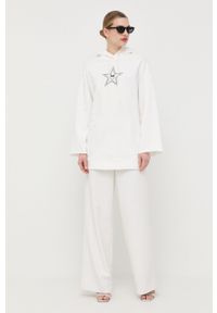 Pinko sukienka bawełniana kolor beżowy mini oversize. Typ kołnierza: kaptur. Kolor: beżowy. Materiał: bawełna. Długość rękawa: długi rękaw. Typ sukienki: oversize. Długość: mini #2