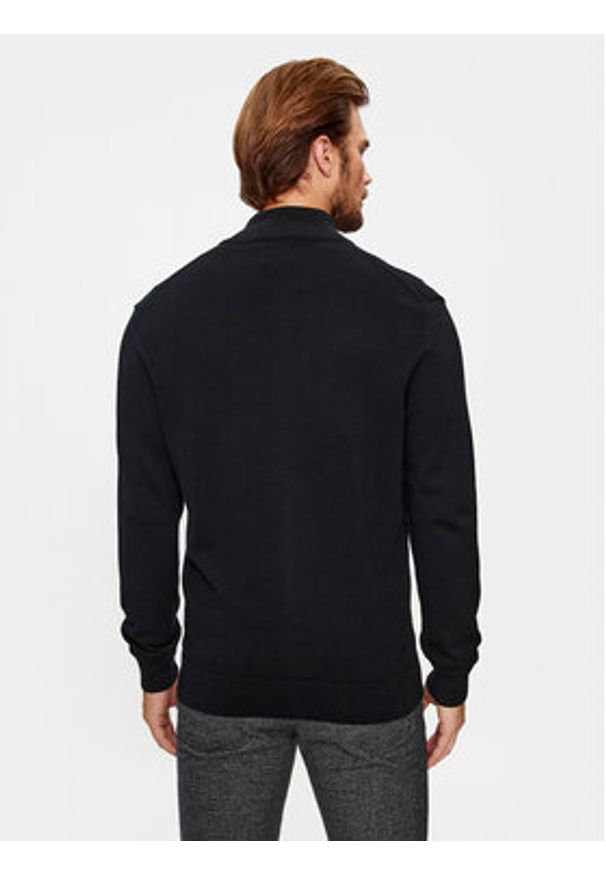 GANT - Gant Kardigan Casual Cotton Zip 8030164 Czarny Regular Fit. Okazja: na co dzień. Kolor: czarny. Materiał: bawełna. Styl: casual