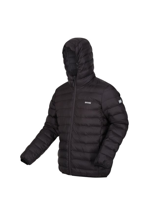 Regatta - Męska Ocieplana Kurtka Z Kapturem Marizion. Typ kołnierza: kaptur. Kolor: czarny. Materiał: puch. Sport: turystyka piesza