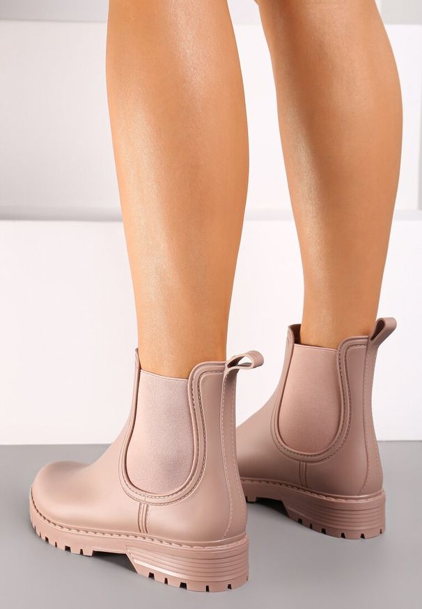 Renee - Różowe Kalosze Sztyblety na Płaskiej Podeszwie Irinndria. Kolor: różowy. Obcas: na płaskiej podeszwie