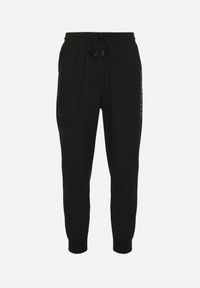 Born2be - Czarne Spodnie Dresowe Typu Jogger z Kieszeniami Zdobione Nadrukami Mepessa. Okazja: na co dzień. Kolor: czarny. Materiał: dresówka. Wzór: aplikacja, nadruk. Styl: casual #4