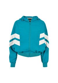 Damska pognieciona kurtka typu batwing Urban Classics. Typ kołnierza: kaptur. Kolor: biały, wielokolorowy, zielony #1