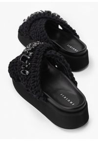 Inuikii - Klapki damskie INUIKII WOVEN STONES PLATFORM. Okazja: na co dzień, do pracy, na spacer. Kolor: czarny. Obcas: na platformie. Styl: casual #3