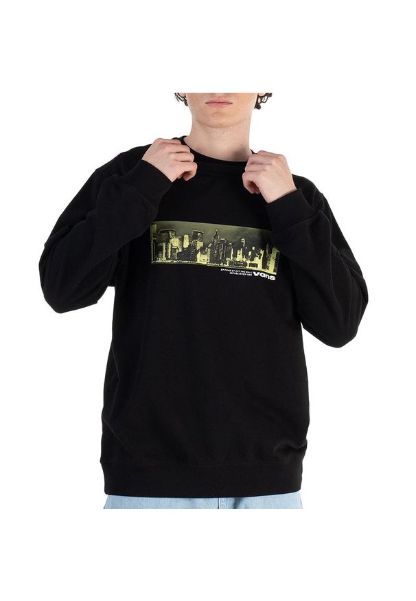 Bluza Vans Epitome Crew VN000HP3BLK - czarna. Okazja: na co dzień. Kolor: czarny. Materiał: bawełna, poliester. Styl: sportowy, klasyczny, casual