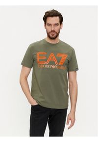 EA7 Emporio Armani T-Shirt 3DPT37 PJMUZ 1846 Zielony Regular Fit. Kolor: zielony. Materiał: bawełna