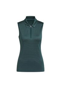 Adidas - Koszulka polo bez rękawów z prążkowaną dzianiną żakardową Ultimate365. Typ kołnierza: polo. Kolor: niebieski. Materiał: żakard, dzianina, prążkowany. Długość rękawa: bez rękawów