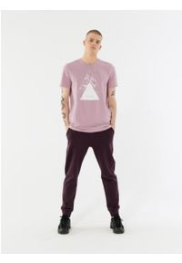 outhorn - T-shirt z nadrukiem męski. Materiał: materiał, bawełna, elastan, jersey. Wzór: nadruk #1