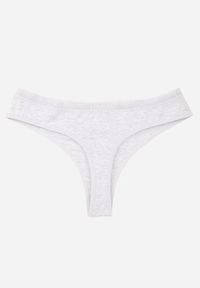 Renee - Szare Majtki Typu Stringi z Bawełną i Koronką Zeliche. Kolor: szary. Materiał: bawełna, koronka. Wzór: koronka #2