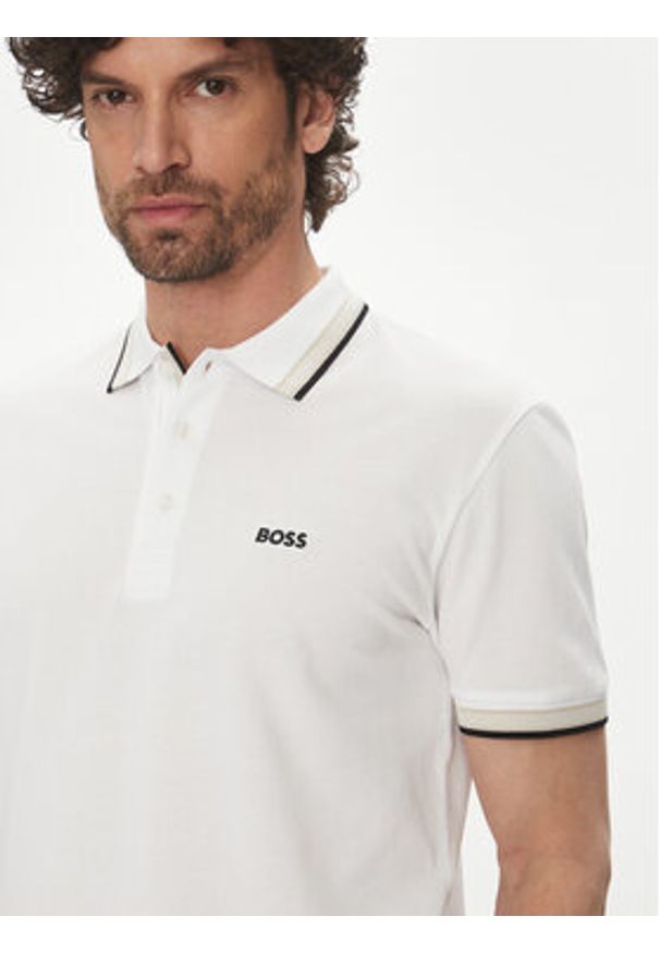 BOSS Polo Paddy 50469055 Écru Regular Fit. Typ kołnierza: polo. Materiał: bawełna