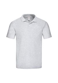 FRUIT OF THE LOOM - Męska Koszulka Polo Original Heather. Typ kołnierza: polo. Kolor: szary