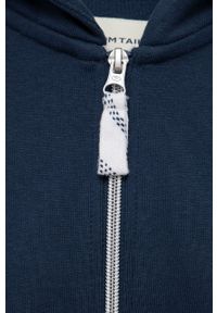 Tom Tailor bluza bawełniana dziecięca kolor granatowy z kapturem gładka. Okazja: na co dzień. Typ kołnierza: kaptur. Kolor: niebieski. Materiał: bawełna. Wzór: gładki. Styl: casual #2