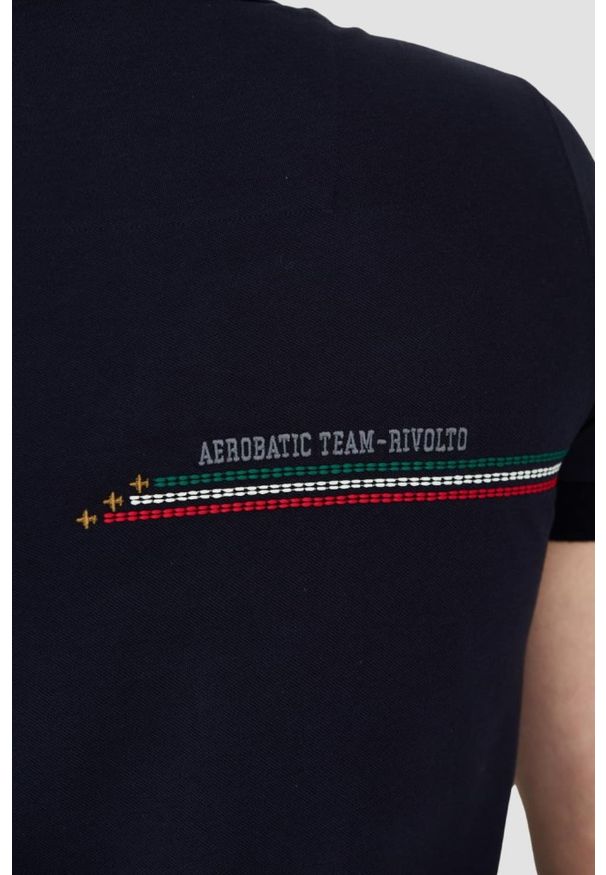 Aeronautica Militare - AERONAUTICA MILITARE Granatowe męskie polo Frecce Tricolori Embroidered, Rozmiar XL. Typ kołnierza: polo. Kolor: niebieski