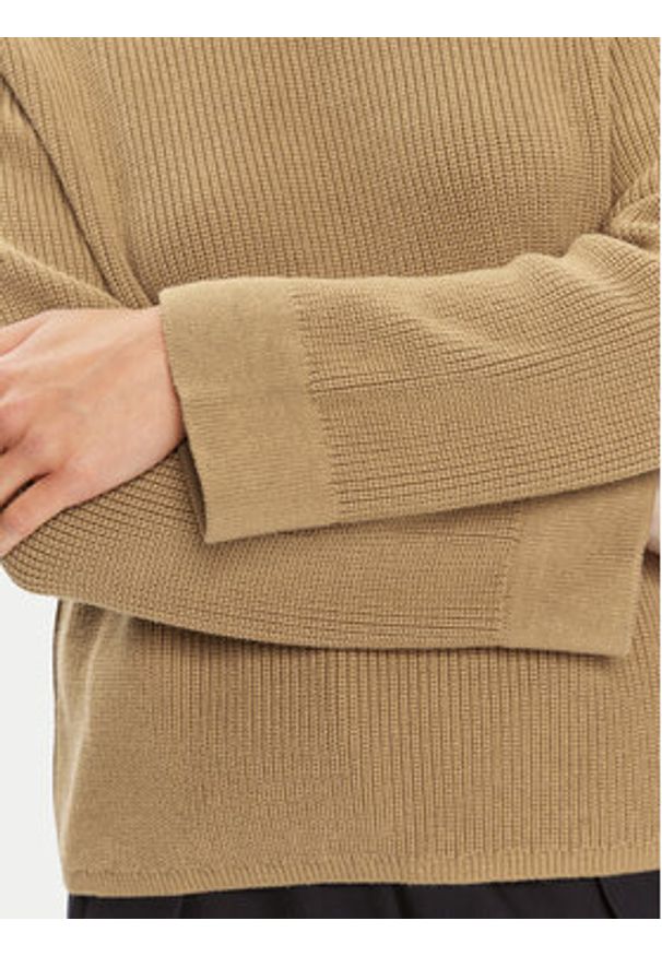 TOMMY HILFIGER - Tommy Hilfiger Sweter WW0WW40751 Beżowy Regular Fit. Kolor: beżowy. Materiał: bawełna