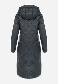 Born2be - Ciemnozielona Kurtka za Kolano Pikowana Viphee. Kolor: zielony. Materiał: materiał. Sezon: zima, jesień #7