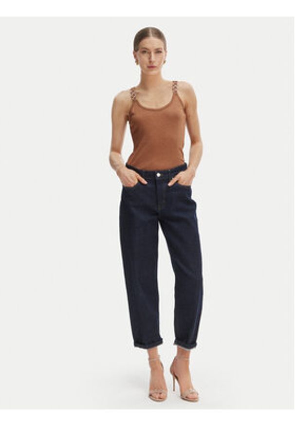 Morgan Top 251-DIDOA Miedziany Slim Fit. Kolor: brązowy. Materiał: wiskoza