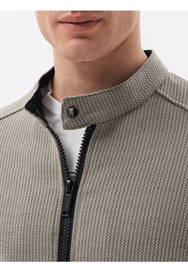 Beżowa bluza Ombre Clothing bez kaptura