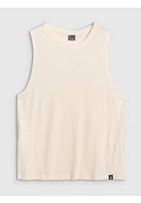 4f - Tank top oversize męski - biały. Kolor: biały